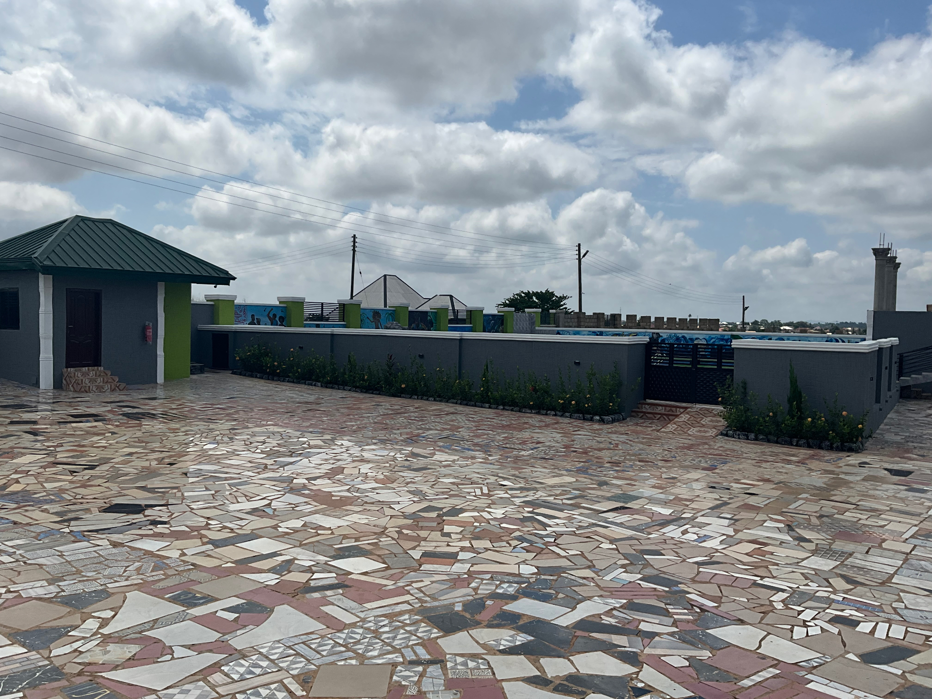 Mosaic courtyard at the hotel